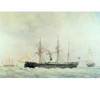 IPLUPJDY Retro Picture Canvas Art Poster Nordic Poster the French Battleship by Francois Geoffroy Roux Canvas Image for Wall Decor 60x90cm