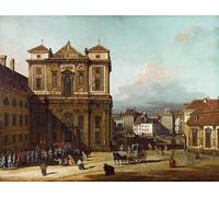 IPLUPJDY Retro Picture Canvas Art Poster Nordic Poster the Freyung Iin Vienna From the Northwest Between by Bernardo Bellotto Canvas Image for Wall Decor 60x90cm