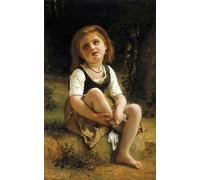 IPLUPJDY Retro Picture Canvas Art Poster Nordic Poster the Little Wound by William Adolphe Bouguereau Canvas Image for Wall Decor 60x90cm