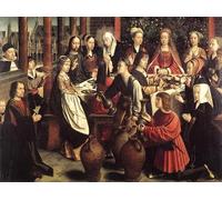 IPLUPJDY Retro Picture Canvas Art Poster Nordic Poster the Marriage At Cana by Gerard David Canvas Image for Wall Decor 60x90cm