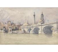 IPLUPJDY Retro Picture Canvas Art Poster Nordic Poster the Opening of the New London Bridge by David Cox Canvas Image for Wall Decor 60x90cm
