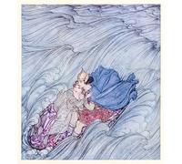 IPLUPJDY Retro Picture Canvas Art Poster Nordic Poster the Waves of All the Worlds Seemed to Whirl Past Them in One Huge Green Carpet by Arthur Rackham Canvas Image for Wall Decor 60x90cm
