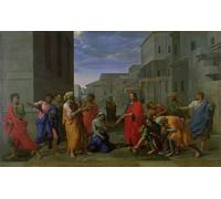 IPLUPJDY Retro Picture Canvas Art Poster Nordic Poster the Woman Taken in Adultery by Nicolas Poussin Canvas Image for Wall Decor 60x90cm