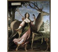 IPLUPJDY Retro Picture Canvas Art Poster Nordic Poster the Young Woman Is Represented As a Hunter with a Deer by Claude Deruet Canvas Image for Wall Decor 60x90cm