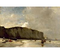 IPLUPJDY Retro Picture Canvas Art Poster Nordic Poster View Along the Norman by Eugene Isabey Canvas Image for Wall Decor 60x90cm