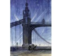 IPLUPJDY Retro Picture Canvas Art Poster Nordic Poster Wartime Spot Lights From Chelsea Bridge by Maud Fanner Canvas Image for Wall Decor 60x90cm