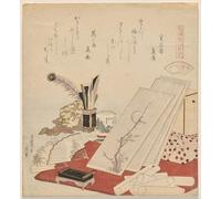 IPLUPJDY Retro Picture Canvas Art Poster Nordic Poster White Shells From the Series Genroku Poem-shell Matching Game by Katsushika Hokusai Canvas Image for Wall Decor 60x90cm