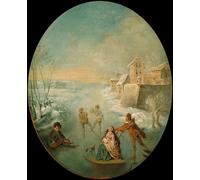 IPLUPJDY Retro Picture Canvas Art Poster Nordic Poster Winter by Jean Baptiste Pater Canvas Image for Wall Decor 60x90cm