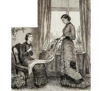 IPLUPJDY Retro Picture Canvas Art Poster Nordic Poster Young Woman Admiring Her Friend's by Mary Ellen Edwards Canvas Image for Wall Decor 60x90cm