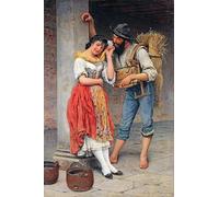 IPLUPJDY Vintage Picture Wall Canvas Print Modern Wall Artwork the Spider and the Fly by Eugene De Blaas Canvas Wall Picture for Wall Decor 60x90cm