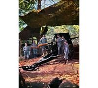 IPLUPJDY Vintage Poster Wall Prints Painting on Canvas a French Battery of Heavy Guns Under Camouflage Netting in the Forest Verdun by Jules Gervais Picture Art Prints for Wall Decor 60x90cm