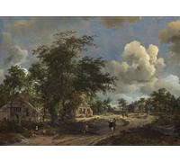 IPLUPJDY Vintage Poster Wall Prints Painting on Canvas a View on a High Road by Meindert Hobbema Picture Art Prints for Wall Decor 60x90cm