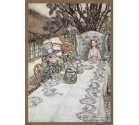 IPLUPJDY Vintage Poster Wall Prints Painting on Canvas Alice At the Mad Hatter Tea Party with the March Hare the Dormouse and the Mad Hatter by Arthur Rackham Picture Art Prints for Wall Decor 60x90cm