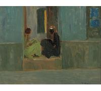 IPLUPJDY Vintage Poster Wall Prints Painting on Canvas Blacks At the Door or Blacks in the Hall by Pedro Figari Picture Art Prints for Wall Decor 60x90cm