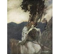 IPLUPJDY Vintage Poster Wall Prints Painting on Canvas Brunnhilde Kisses the Ring That Siegfried Has Left with Her by Arthur Rackham Picture Art Prints for Wall Decor 60x90cm