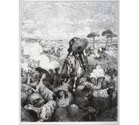 IPLUPJDY Vintage Poster Wall Prints Painting on Canvas Don Quixote Attacks a Herd of Sheep by Gustave Dore Picture Art Prints for Wall Decor 60x90cm