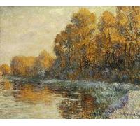 IPLUPJDY Vintage Poster Wall Prints Painting on Canvas Edge of the River in Autumn Bords De Riviere En Automne by Gustave Loiseau Picture Art Prints for Wall Decor 60x90cm
