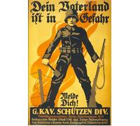 IPLUPJDY Vintage Poster Wall Prints Painting on Canvas German Recruitment Poster 'dein Vaterland Ist in Gefah by Lucian Zabel Picture Art Prints for Wall Decor 60x90cm