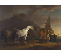 IPLUPJDY Vintage Poster Wall Prints Painting on Canvas Gulliver Taking His Final Leave of the Land of the Houyhnhnms by Sawrey Gilpin Picture Art Prints for Wall Decor 60x90cm