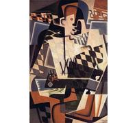 IPLUPJDY Vintage Poster Wall Prints Painting on Canvas Harlequin with a Guitar by Juan Gris Picture Art Prints for Wall Decor 60x90cm