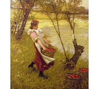 IPLUPJDY Vintage Poster Wall Prints Painting on Canvas in the Orchard Haylands Graffham by Henry Herbert La Thangue Picture Art Prints for Wall Decor 60x90cm