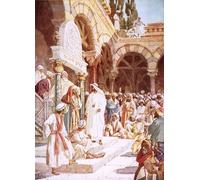 IPLUPJDY Vintage Poster Wall Prints Painting on Canvas Jesus Preaching in the Temple by William Brassey Hole Picture Art Prints for Wall Decor 60x90cm