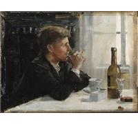 IPLUPJDY Vintage Poster Wall Prints Painting on Canvas Man Seated At a Table by Elin Kleopatra Danielson-gambogi Picture Art Prints for Wall Decor 60x90cm