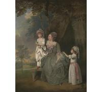 IPLUPJDY Vintage Poster Wall Prints Painting on Canvas Mrs Barclay and Her Children by Wheatley Picture Art Prints for Wall Decor 60x90cm