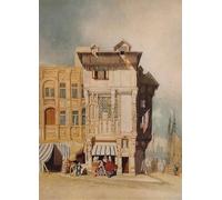 IPLUPJDY Vintage Poster Wall Prints Painting on Canvas Old Houses with Figures by Sell Cotman Picture Art Prints for Wall Decor 60x90cm