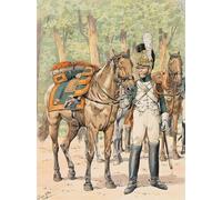 IPLUPJDY Vintage Poster Wall Prints Painting on Canvas Outfit of the French Troops At All Times Dragons De France Picture Art Prints for Wall Decor 60x90cm