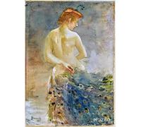 IPLUPJDY Vintage Poster Wall Prints Painting on Canvas Peacock Feathers by Paul Albert Besnard Picture Art Prints for Wall Decor 60x90cm