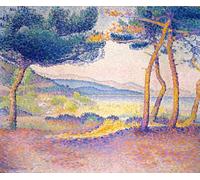 IPLUPJDY Vintage Poster Wall Prints Painting on Canvas Pines Along the Shore by Henri Edmond Cross Picture Art Prints for Wall Decor 60x90cm