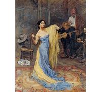 IPLUPJDY Vintage Poster Wall Prints Painting on Canvas Portrait of the Dancer Marietta Di Rigardo by Max Slevogt Picture Art Prints for Wall Decor 60x90cm