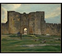 IPLUPJDY Vintage Poster Wall Prints Painting on Canvas Queen s Gate At Aigues-mortes by Jean Frederic Bazille Picture Art Prints for Wall Decor 60x90cm