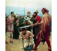 IPLUPJDY Vintage Poster Wall Prints Painting on Canvas St. Nicholas Saves Three Innocents From Death by Il Ya Repin Picture Art Prints for Wall Decor 60x90cm