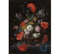 IPLUPJDY Vintage Poster Wall Prints Painting on Canvas Still Life with Flowers and a Watch by Abraham Mignon Picture Art Prints for Wall Decor 60x90cm