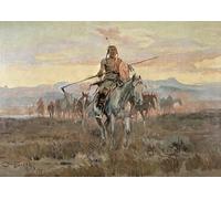 IPLUPJDY Vintage Poster Wall Prints Painting on Canvas Stolen Horses by Charles Russell Picture Art Prints for Wall Decor 60x90cm