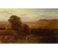 IPLUPJDY Vintage Poster Wall Prints Painting on Canvas Sunlight Lingering on the Autumn Woods by George Vicat Cole Picture Art Prints for Wall Decor 60x90cm