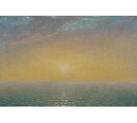 IPLUPJDY Vintage Poster Wall Prints Painting on Canvas Sunset on the Sea by John Frederick Kensett Picture Art Prints for Wall Decor 60x90cm