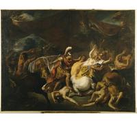 IPLUPJDY Vintage Poster Wall Prints Painting on Canvas the Battle of the Lapithes and the Centaurs by Jean François De Troy Picture Art Prints for Wall Decor 60x90cm