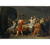 IPLUPJDY Vintage Poster Wall Prints Painting on Canvas the Death of Socrates by Jacques Louis David Picture Art Prints for Wall Decor 60x90cm