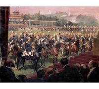 IPLUPJDY Vintage Poster Wall Prints Painting on Canvas the Distribution of Flags At by Jean Baptiste Edouard Detaille Picture Art Prints for Wall Decor 60x90cm