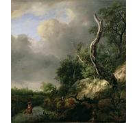 IPLUPJDY Vintage Poster Wall Prints Painting on Canvas the Dunes Near Haarlem by Jacob Van Ruisdael Picture Art Prints for Wall Decor 60x90cm