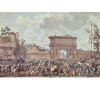 IPLUPJDY Vintage Poster Wall Prints Painting on Canvas the Entry of the French Into Milan Floreal an Iv by Antoine Charles Horace Vernet Picture Art Prints for Wall Decor 60x90cm