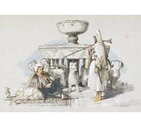 IPLUPJDY Vintage Poster Wall Prints Painting on Canvas the Fountain of the Animal Vignette by John Frederick Lewis Picture Art Prints for Wall Decor 60x90cm