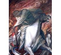 IPLUPJDY Vintage Poster Wall Prints Painting on Canvas the Four Horsemen of the Apocalypse the Rider on the Pale Horse by George Frederic Watts Picture Art Prints for Wall Decor 60x90cm