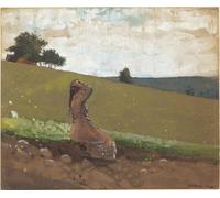 IPLUPJDY Vintage Poster Wall Prints Painting on Canvas the Green Hill by Winslow Homer Picture Art Prints for Wall Decor 60x90cm
