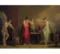 IPLUPJDY Vintage Poster Wall Prints Painting on Canvas the Legend of Cupid and Psyche by Angelica Kauffmann Picture Art Prints for Wall Decor 60x90cm