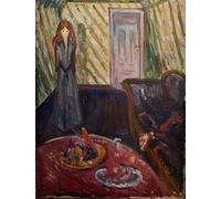 IPLUPJDY Vintage Poster Wall Prints Painting on Canvas the Murderess by Edvard Munch Picture Art Prints for Wall Decor 60x90cm