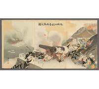 IPLUPJDY Vintage Poster Wall Prints Painting on Canvas the Occupation of the Battery At Port Arthur by Ogata Gekko Picture Art Prints for Wall Decor 60x90cm